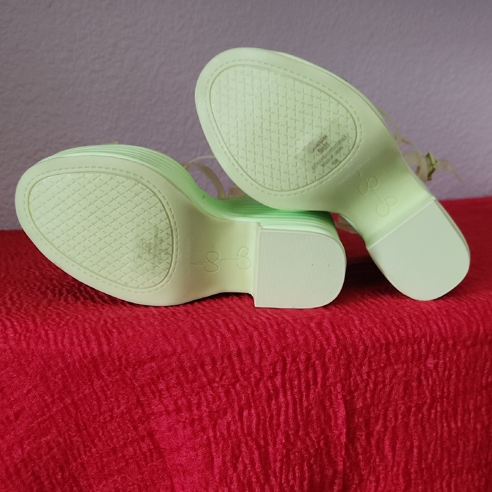 Jessica Simpson Neon Yellow Platform Sandals - Picture 5 of 5